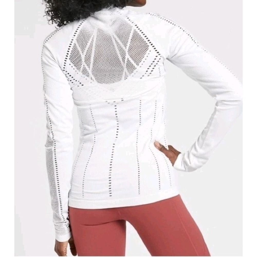 New Athleta Oxygen‎ Top Womens XS Seamless Long Sleeve White - Picture 2 of 8